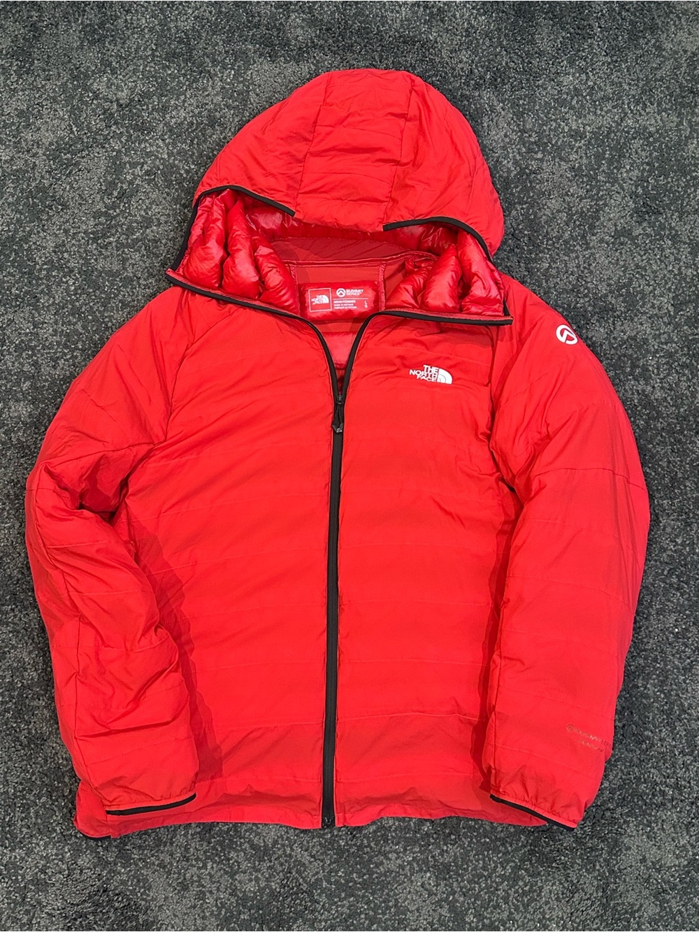 Mens North Face Summit Series Down Red Insulated puffer Hooded Jacket